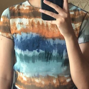 Mesh Multicolored Crop Top from Urban Outfitters